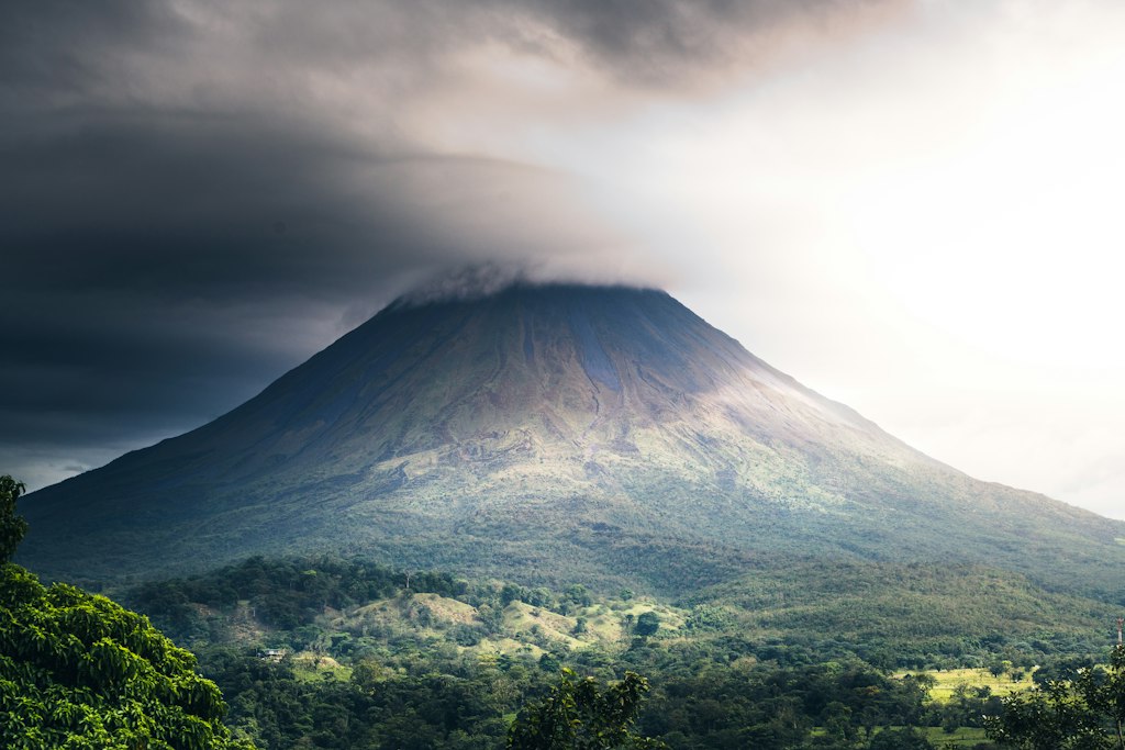 Volcano and valley in Costa Rica